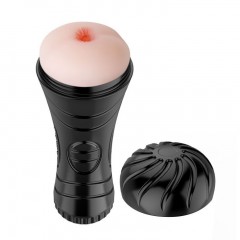 Мастурбатор-анус в колбе с 7 уровнями вибрации и выносным пультом Pink Butt